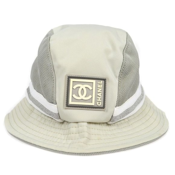 Chanel Gray Sport Line Hat #M Small Good 130163 - Picture 1 of 8